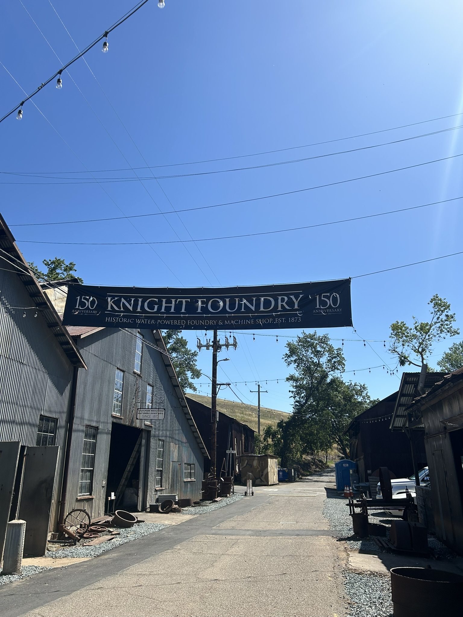 Knight Foundry 150th Anniversary entrance banner