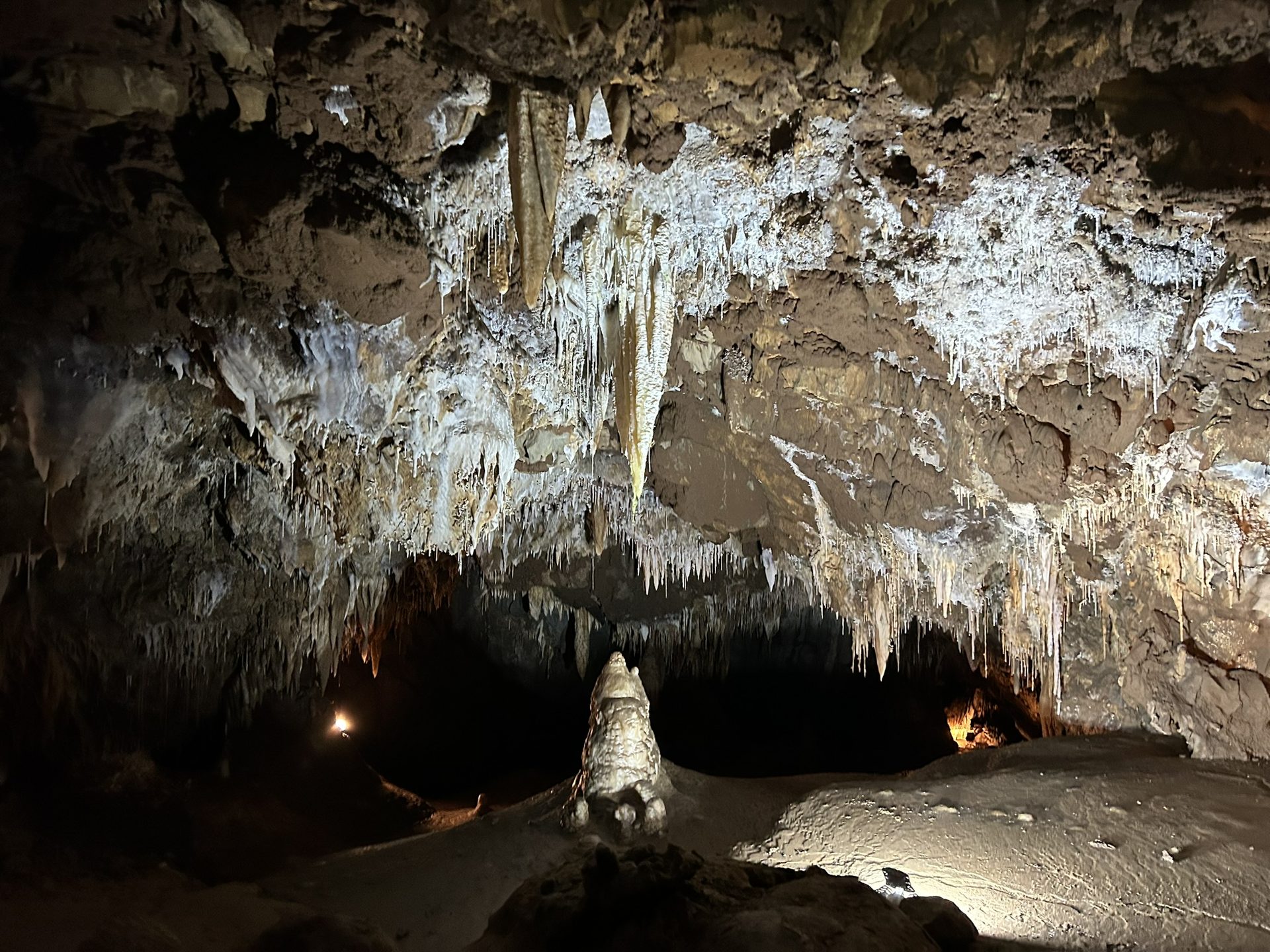 Little Buddha stalagmite on the cave floor